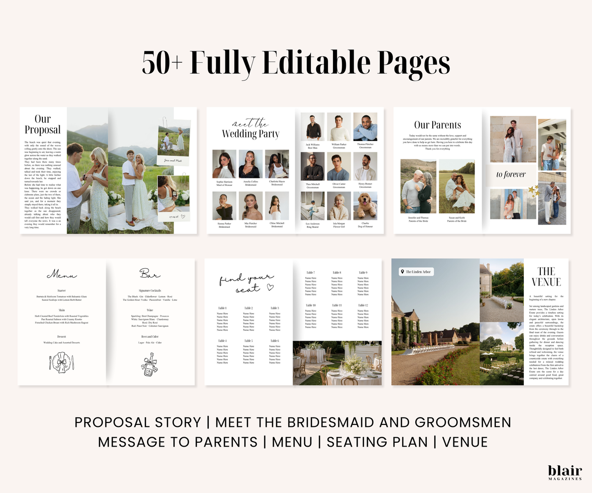 Custom Wedding Magazine Template