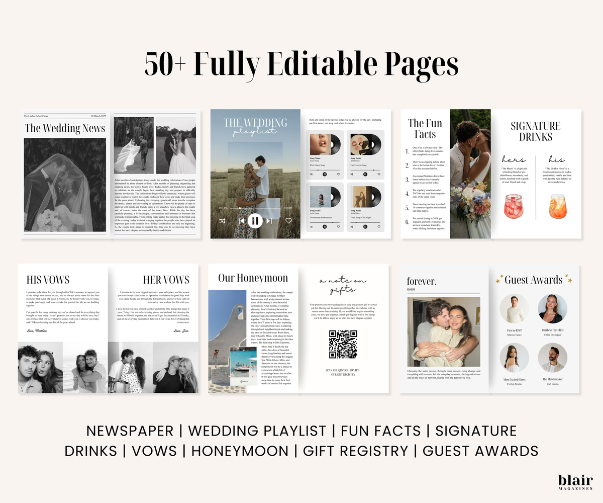 Custom Wedding Magazine Template