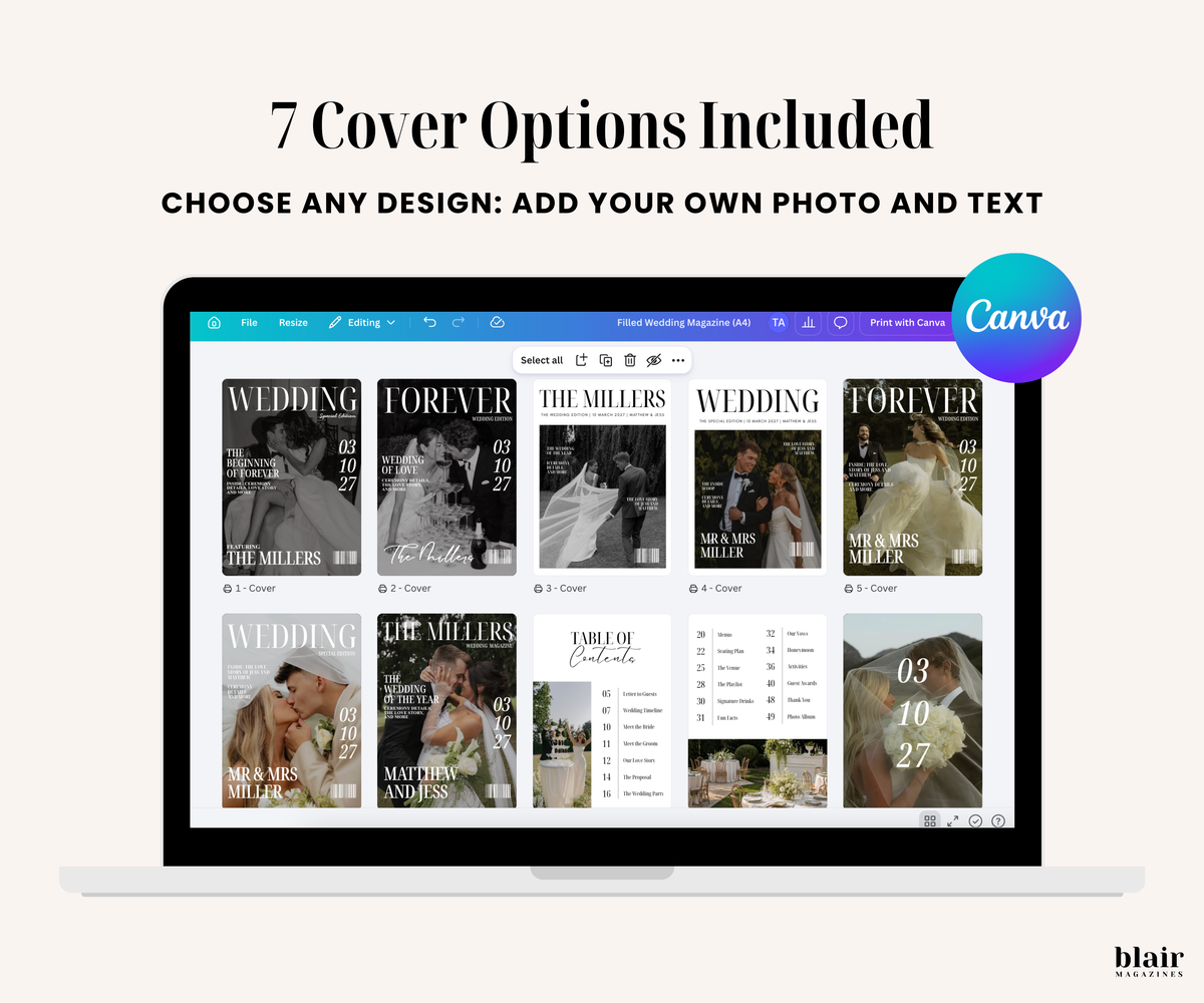 Custom Wedding Magazine Template