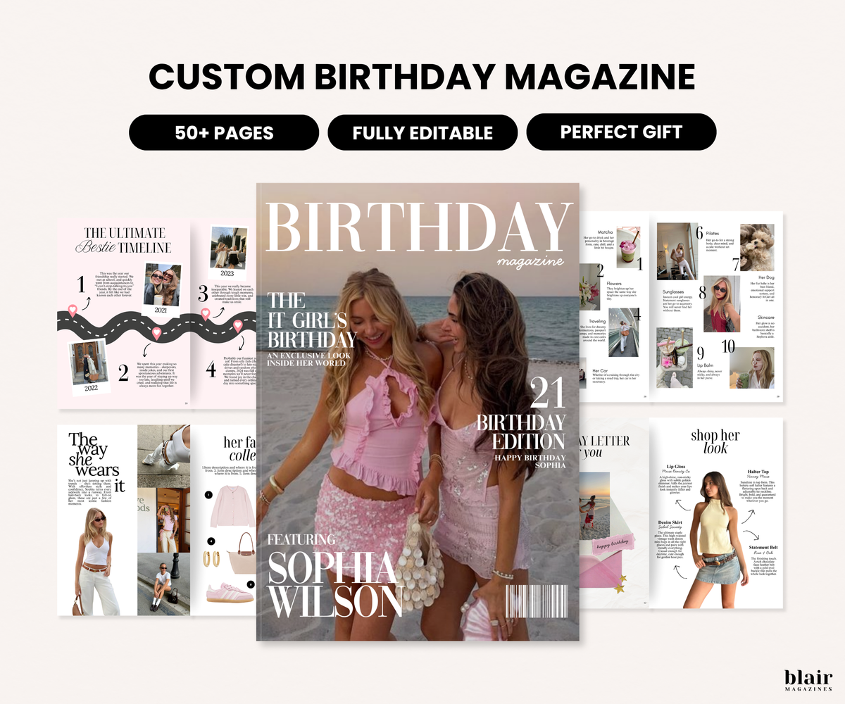 Custom Birthday Magazine Template
