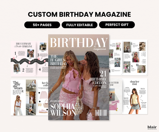Custom Birthday Magazine Template