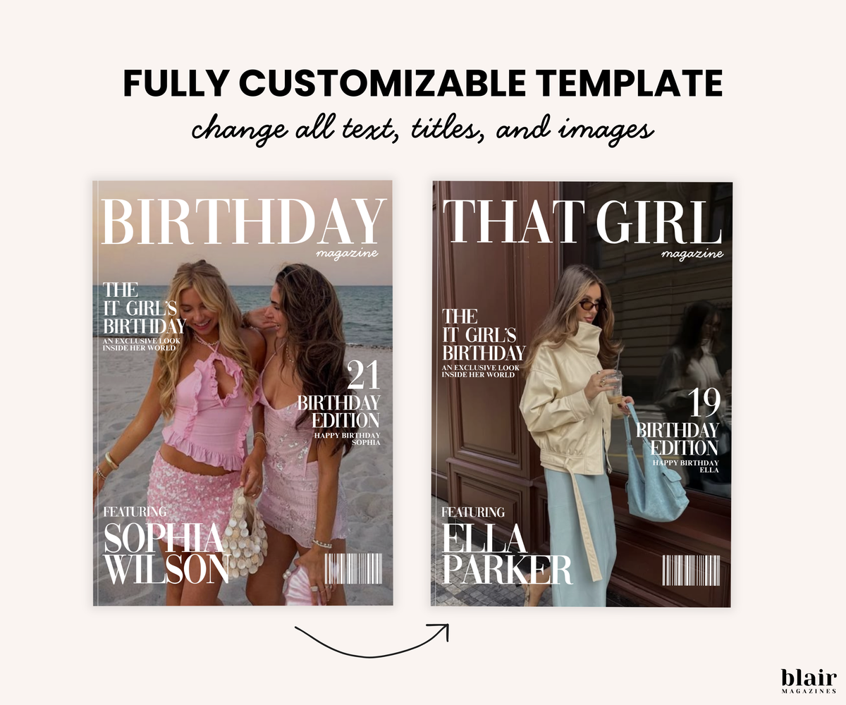 Custom Birthday Magazine Template
